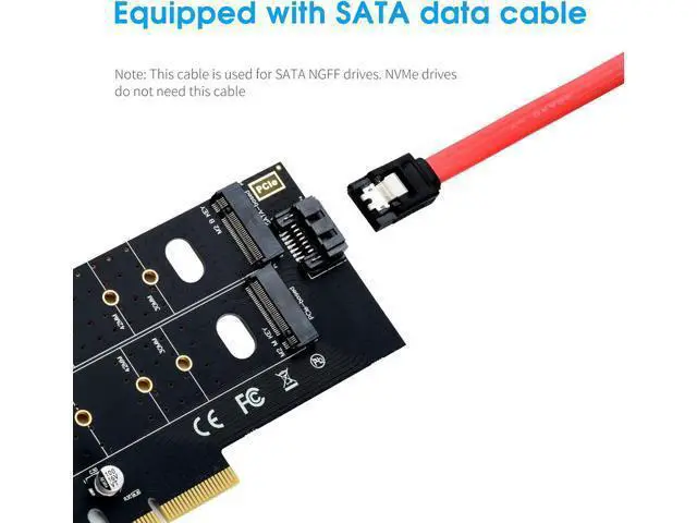Alt view image 4 of 7 - Dual M.2 PCIE Adapter NVME/NGFF to PCIE X4 Expansion Card 32Gbps PCIE NVME SSD Adapter Compatible with B-Key/M-Key/B&M Key for 2230 2242 2260 2280 22110 SSD