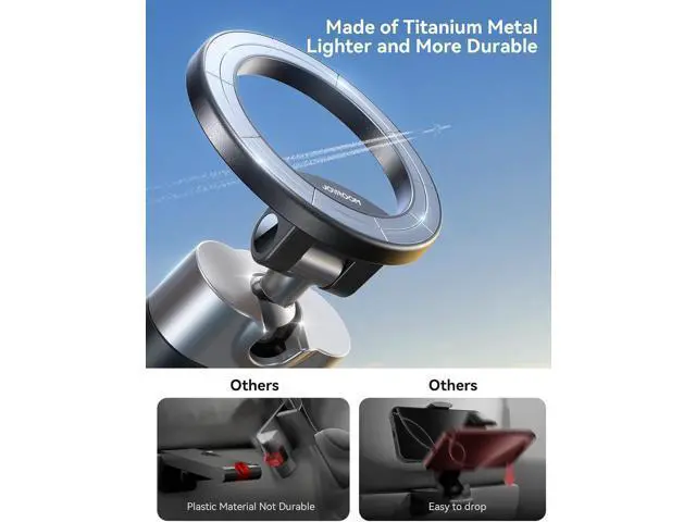 Alt view image 2 of 7 - 360° Metal Ball & Titanium Magsafe Airplane Phone Holder, Travel Essentials for Airplane Phone Mount, Universal Travel Phone Holder for Plane, Must Have for iPhone 17 16 15 14 13
