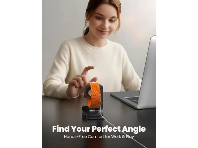 Alt view image 4 of 7 - Watch Stand for Apple Watch Magnetic Fast Charging- Desk Charger Stand Holder Dock for Apple iWatch Ultra3/2/1, Series 11/10/9/8/7/6/5/4/3/2/1, SE3/2/1 (49/46/45/44/42/41/40/38mm)(Black)