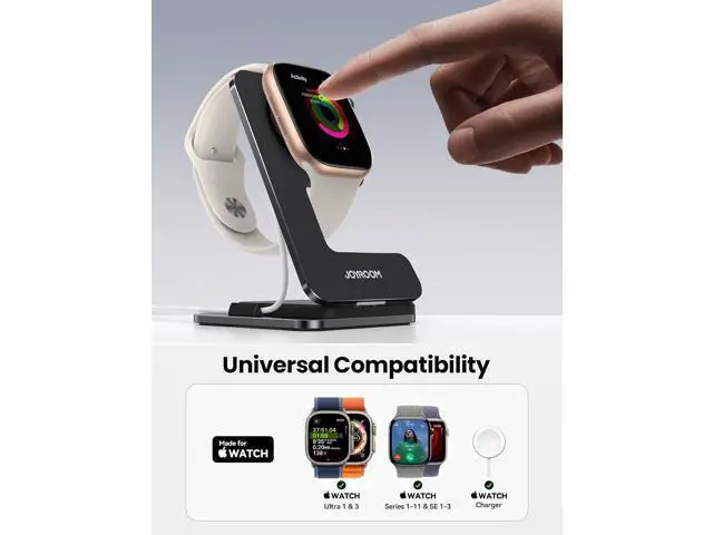 Alt view image 7 of 7 - Watch Stand for Apple Watch Magnetic Fast Charging- Desk Charger Stand Holder Dock for Apple iWatch Ultra3/2/1, Series 11/10/9/8/7/6/5/4/3/2/1, SE3/2/1 (49/46/45/44/42/41/40/38mm)(Black)