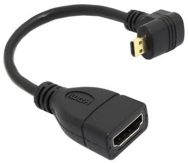 Alt view image 6 of 7 - Micro HDMI Male to HDMI Female 4K60hz HDTV 90 Degree Down Angled Cable Adapter for Displays Monitor Camera 10cm