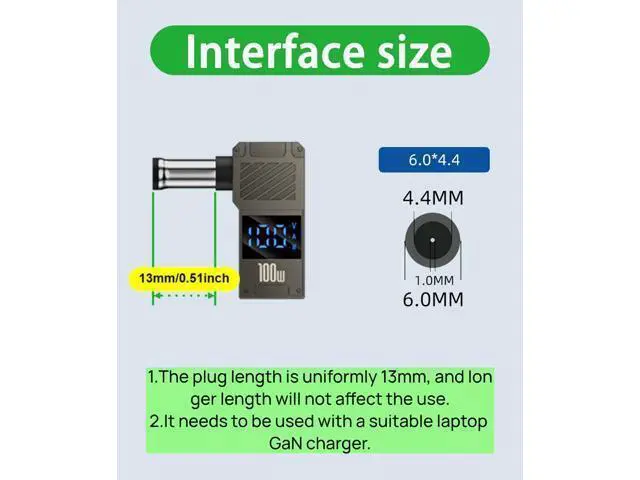 Alt view image 2 of 7 - USB C to DC Adapter Cable, 6.0 * 4.4mm for VAIO and Fujitsu