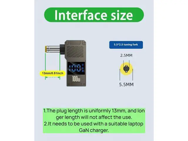 Alt view image 2 of 7 - USB C to DC Adapter Cable, 5.5 * 2.5mm Universal