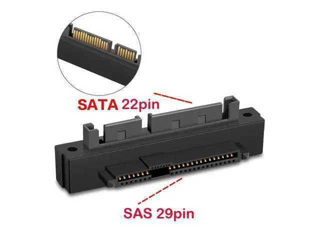 Alt view image 2 of 4 - 2pcs SAS to SATA Converter,SFF-8482 29Pin SAS HDD to Motherboard 22Pin SATA Adapter Angled Card Motherboard Required with SAS Hybrid Controller