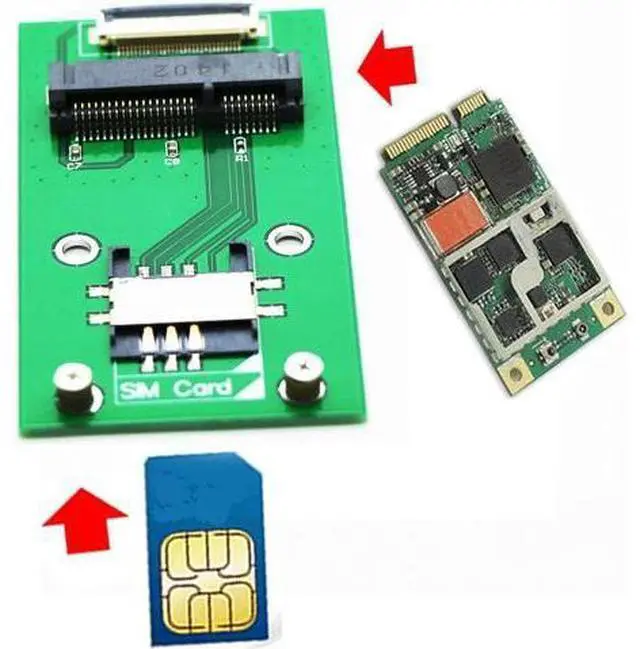 Main image of Mini PCI-E Card to M.2(NGFF) Key A/E Cable with SIM Card Slot for WiFi/WWAN/LTE Module
