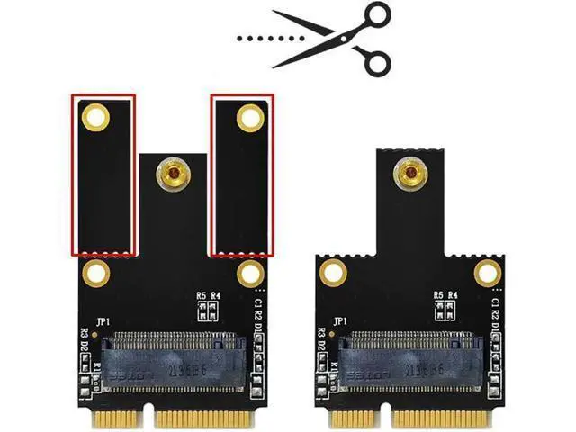 Alt view image 2 of 3 - NGFF M.2 (Key-A+E/Key-E) to Mini PCI-E Express Card,Compatible with Intel AX201 AX200 9260 8265 8260 7260 Card