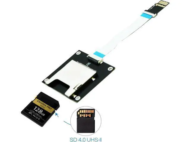 Alt view image 2 of 6 - Micro SD SDXC UHS-II to SD SDXC Extension Card with 9CM Flex Cable,Support SD/SDHC/SDXC UHS-I UHS-II V30 V60 V90