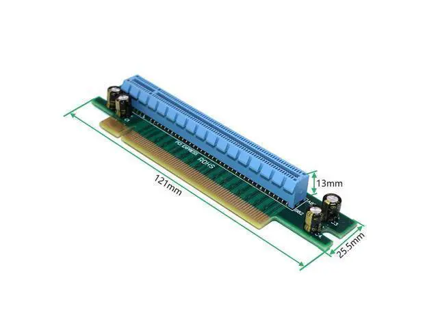 Alt view image 2 of 4 - PCIe 16x Riser Card,PCI-e Express 3.0 16X Male to Female Extension Card for GPU Graphics Card(90Degree 1.8CM Height)