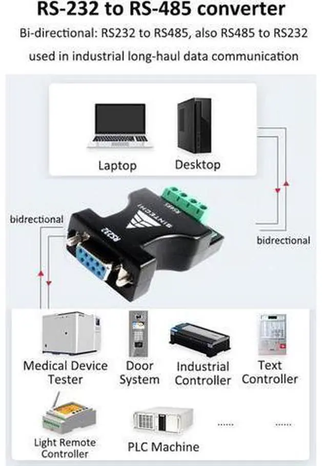 Alt view image 4 of 6 - 232 to 485,RS232 Serial to RS485 Communication Data Converter Adapter