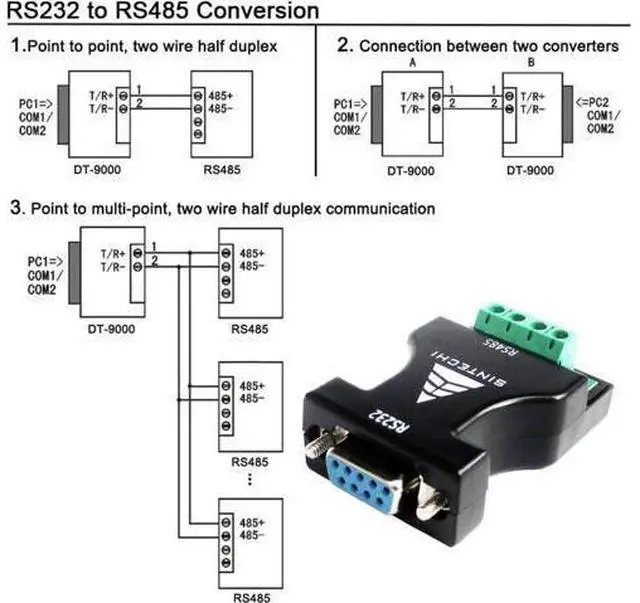 Alt view image 6 of 6 - 232 to 485,RS232 Serial to RS485 Communication Data Converter Adapter