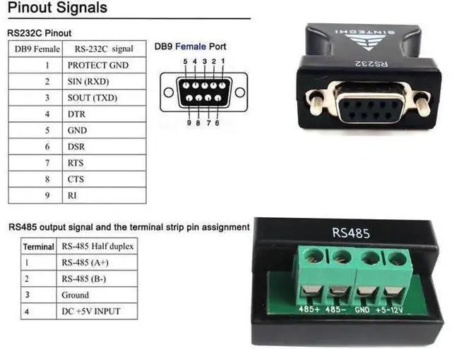Alt view image 5 of 6 - 232 to 485,RS232 Serial to RS485 Communication Data Converter Adapter