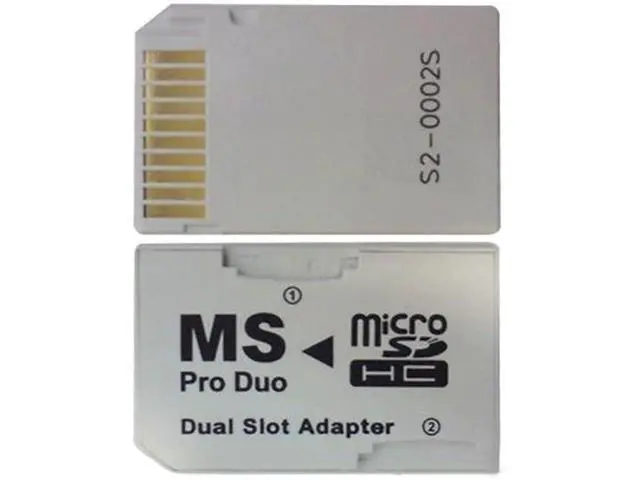 Alt view image 3 of 3 - MicroSDHC to MS PRO Duo Adapter. Converts Two MicroSD or MicroSDHC Cards to MS PRO Duo CR5400 CR-5400,Compatible with PSP 1000/2000/3000 Card