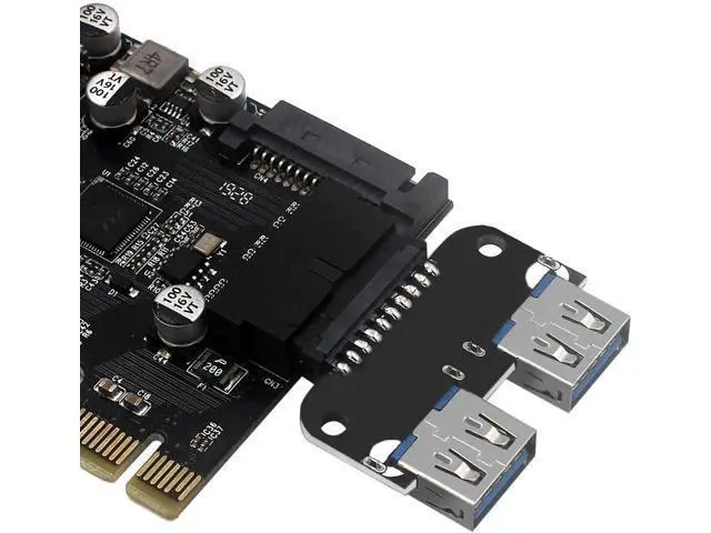 Alt view image 4 of 5 - USB 3.0 Front Panel Header, 19/20Pin Female to Dual Straight USB 3.0 Female Convert Card for Mainboard Header Port Extension