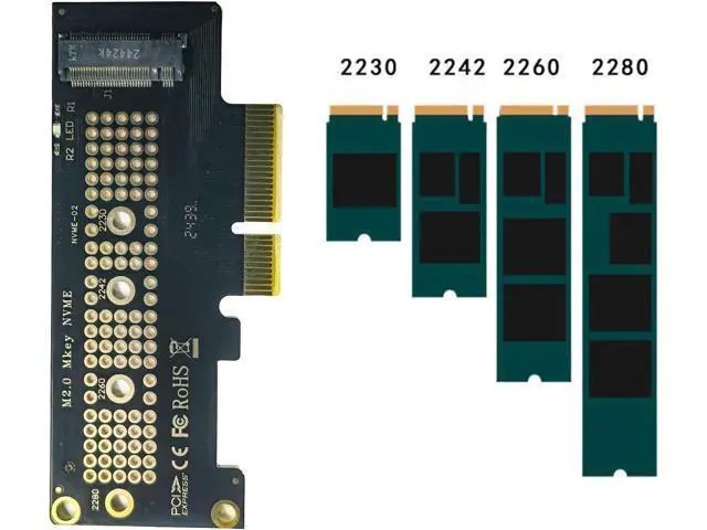 Alt view image 3 of 4 - M.2 NVMe to PCIe 4.0 X4 Adapter Card for 22110 M.2 NVMe SSD
