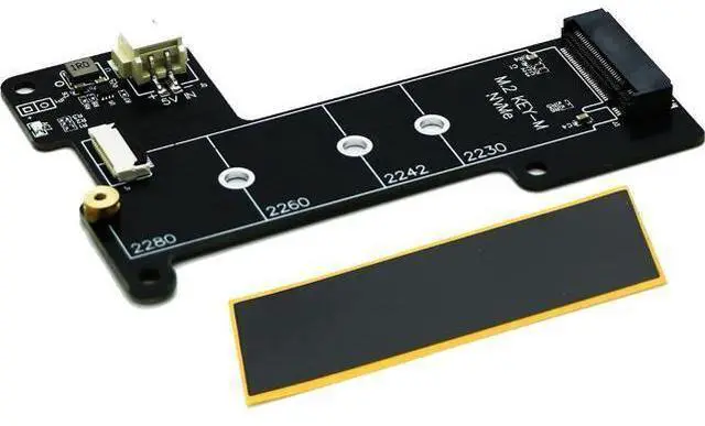 Main image of M.2 NVMe to PCIe 16pin FPC Adapter Card with Heatsink for Raspberry Pi 5 (Support 2230,2242,2280 SSD)