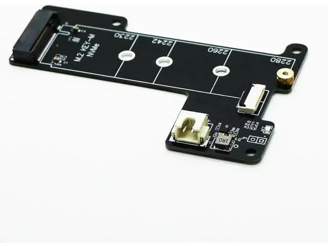 Alt view image 2 of 5 - M.2 NVMe to PCIe 16pin FPC Adapter Card with Heatsink for Raspberry Pi 5 (Support 2230,2242,2280 SSD)