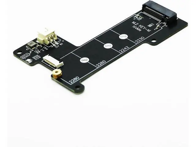 Alt view image 3 of 5 - M.2 NVMe to PCIe 16pin FPC Adapter Card with Heatsink for Raspberry Pi 5 (Support 2230,2242,2280 SSD)