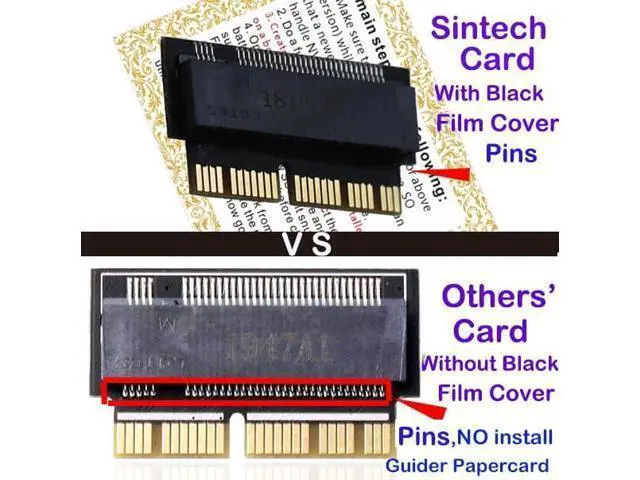 Alt view image 3 of 5 - NGFF M.2 nVME SSD Adapter Card for Upgrade MacBook Air(2013-2016 Year) and MacBook PRO(Late 2013-2015 Year)