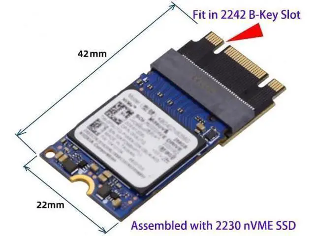 Alt view image 3 of 5 - NGFF 2230 to 2242 Extension Card,M.2 NVME M-Key 2230 As B+M Key 2242 SSD,Compatible with ThinkPad X270 X280 T470 T480 T580 L480 L580 P52S T14s, ST4280-B