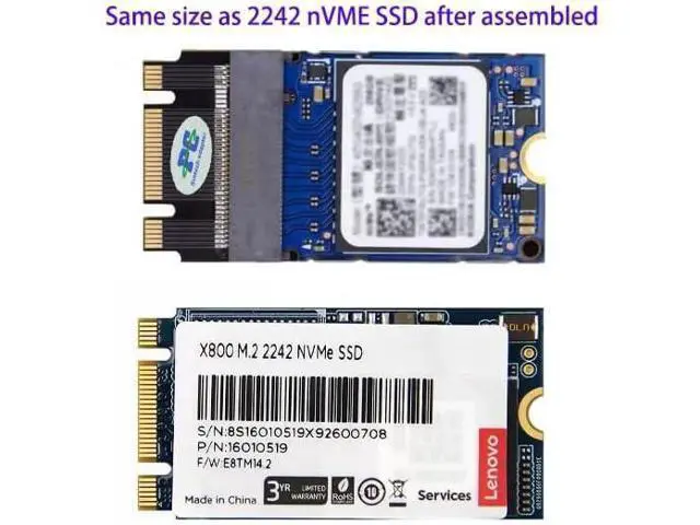 Alt view image 4 of 5 - NGFF 2230 to 2242 Extension Card,M.2 NVME M-Key 2230 As B+M Key 2242 SSD,Compatible with ThinkPad X270 X280 T470 T480 T580 L480 L580 P52S T14s, ST4280-B