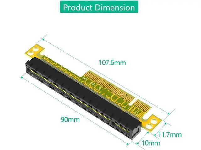 Alt view image 2 of 5 - PCI-E PCIe Express 8X to 16X Riser Extension Card Upward