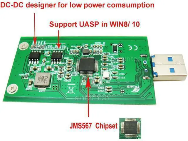Alt view image 3 of 3 - USB 3.0 mSATA SATA III SSD Adapter Card, 6Gb/s Support UASP