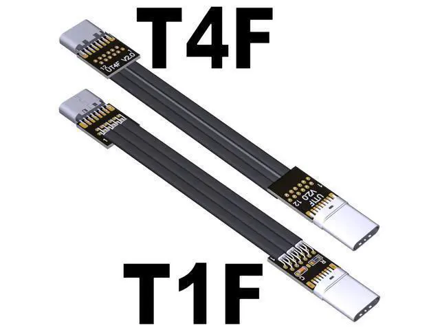 Alt view image 2 of 4 - USB 2.0 Type-C Male to Type-C Female Flat Cable (10cm, T2H-T4F)