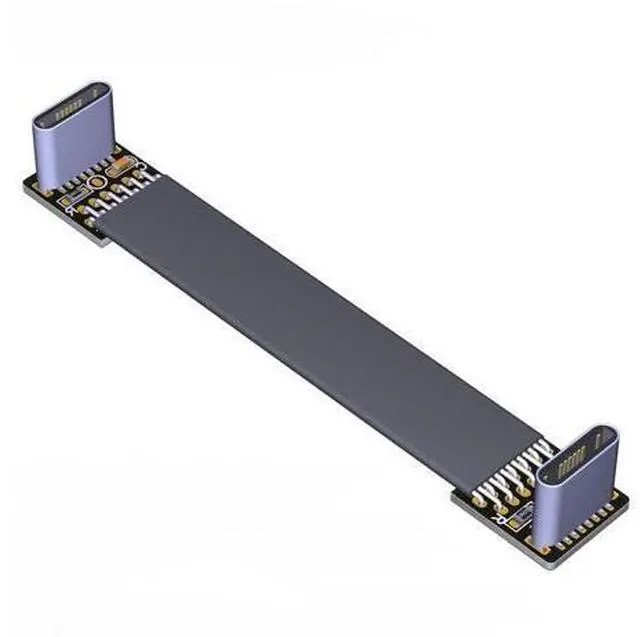 Main image of USB 2.0 Type-C Male to Type-C Male Flat Cable (15cm, T2D-T2D)