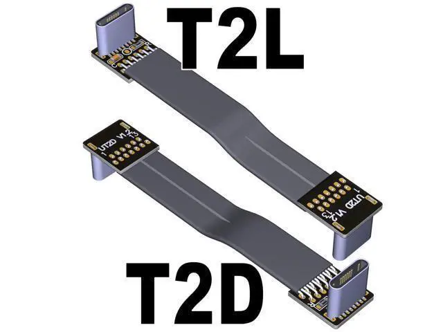 Alt view image 2 of 3 - USB 2.0 Type-C Male to Type-C Male Flat Cable (15cm, T2D-T2D)