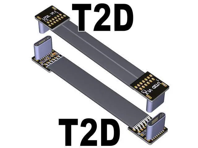 Alt view image 3 of 3 - USB 2.0 Type-C Male to Type-C Male Flat Cable (15cm, T2D-T2D)