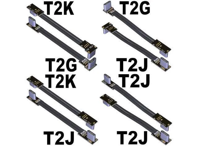 Alt view image 3 of 3 - USB 2.0 Type-C Male to Type-C Female Flat Cable (10cm, T1G-T1G)
