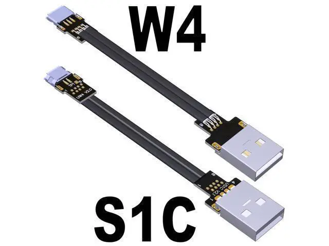 Alt view image 2 of 3 - USB 2.0 Type-A Male to Micro-B Female Flat Cable (50cm, S1C-W4)