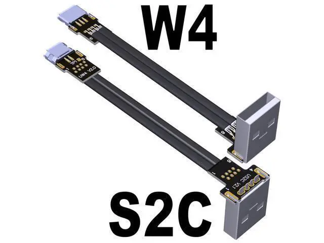 Alt view image 3 of 3 - USB 2.0 Type-A Male to Micro-B Female Flat Cable (50cm, S1C-W4)