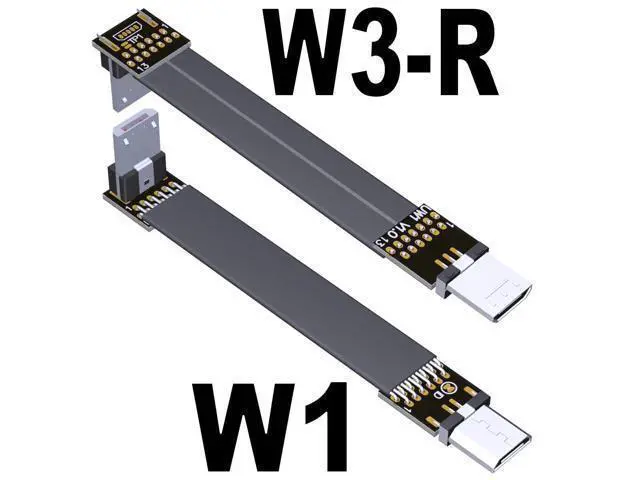 Alt view image 4 of 7 - USB 2.0 Micro-B Male to Micro-B Male OTG Flat Cable 13pin (15cm, W1-W3)