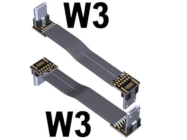 Alt view image 5 of 7 - USB 2.0 Micro-B Male to Micro-B Male OTG Flat Cable 13pin (15cm, W1-W3)