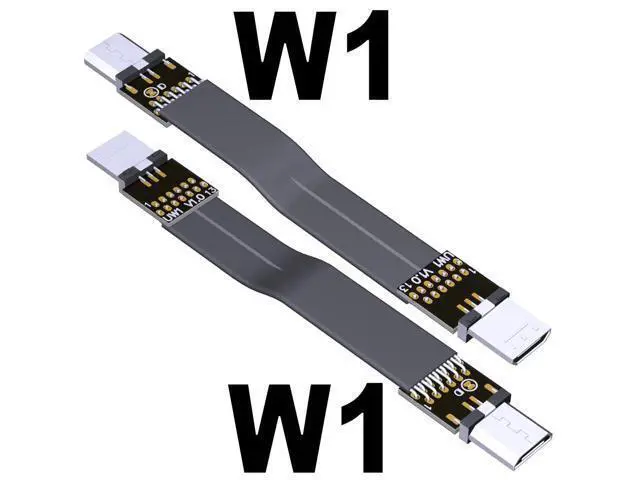 Alt view image 2 of 7 - USB 2.0 Micro-B Male to Micro-B Male OTG Flat Cable 13pin (15cm, W1-W3)