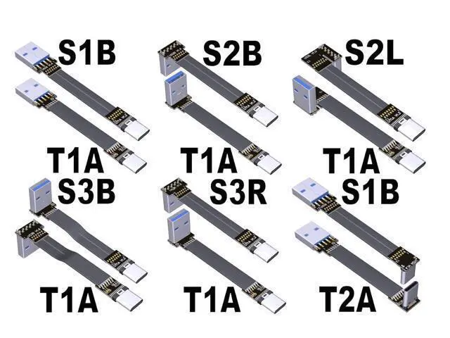 Alt view image 2 of 4 - USB 3.1 Type-C Male to Type-A Male Flat Cable (5cm, T3A-S2L)
