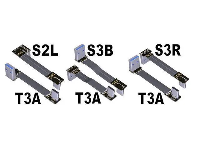 Alt view image 4 of 4 - USB 3.1 Type-C Male to Type-A Male Flat Cable (5cm, T3A-S2L)