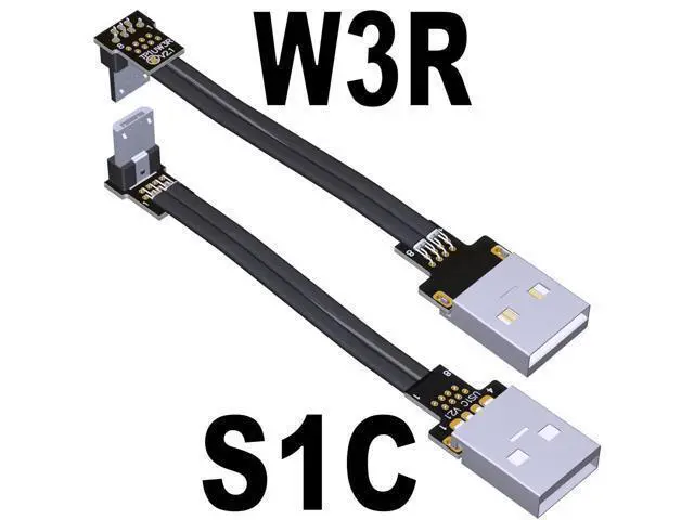 Alt view image 2 of 3 - USB 2.0 Type-A Male to Micro-B Male Flat Cable (20cm, S1C-W3R)