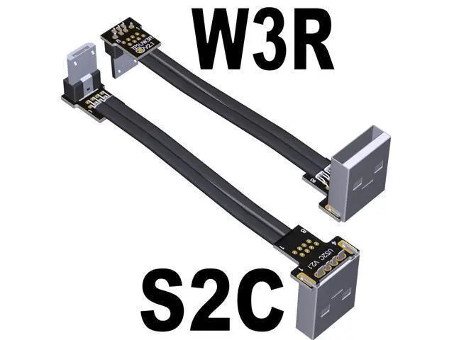Alt view image 3 of 3 - USB 2.0 Type-A Male to Micro-B Male Flat Cable (20cm, S1C-W3R)