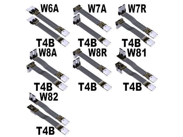 Alt view image 3 of 7 - USB 3.0 Type-C Female to Micro-B Male Flat Cable (10cm, T4B-W7A)