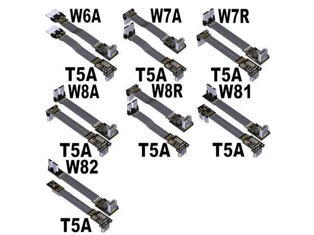 Alt view image 4 of 7 - USB 3.0 Type-C Female to Micro-B Male Flat Cable (10cm, T4B-W7A)