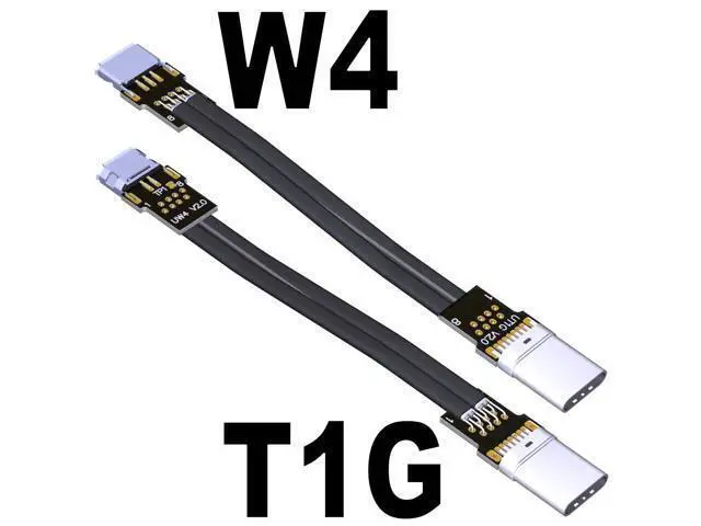 Alt view image 2 of 3 - USB 2.0 Type-C Male to Micro-B Female Flat Cable (5cm, T1G-W4)