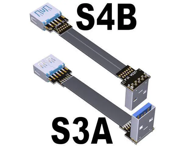 Alt view image 6 of 7 - USB 3.0 Type-A Male to Type-A Female Flat Cable (3cm, S2L-S4A)