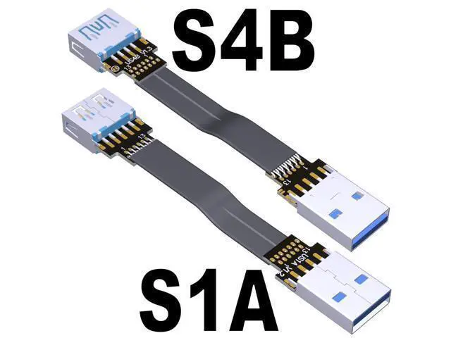 Alt view image 2 of 7 - USB 3.0 Type-A Male to Type-A Female Flat Cable (3cm, S2L-S4A)