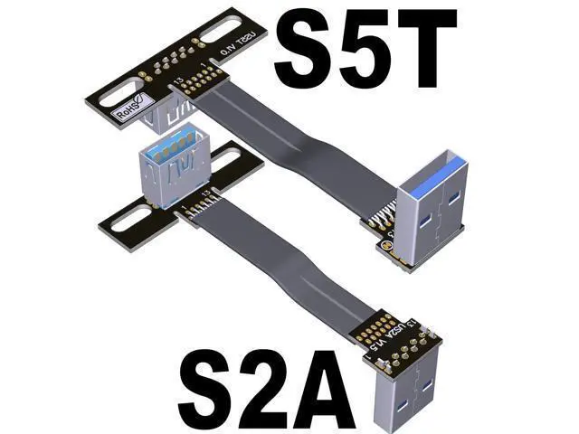 Alt view image 5 of 7 - USB 3.0 Type-A Male to Type-A Female Flat Cable (3cm, S2L-S4A)