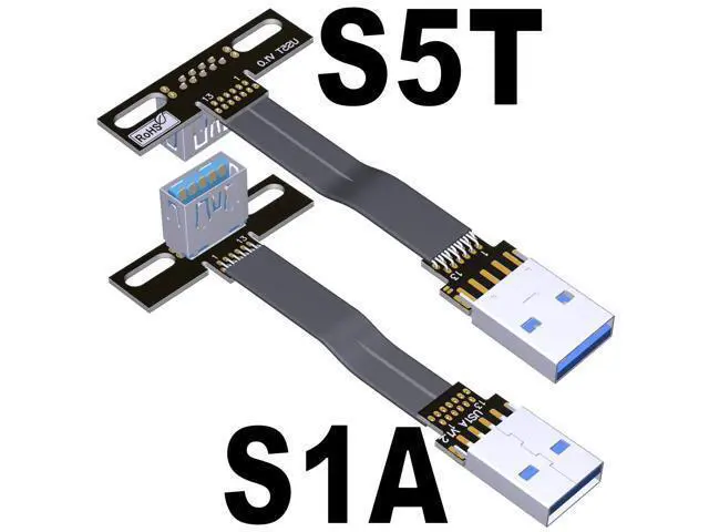 Alt view image 3 of 7 - USB 3.0 Type-A Male to Type-A Female Flat Cable (3cm, S2L-S4A)
