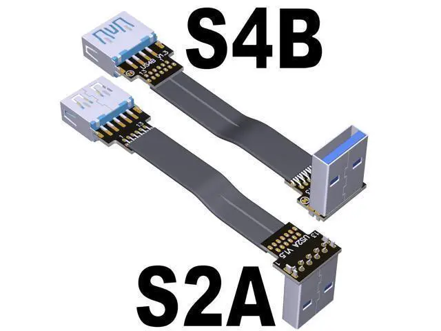 Alt view image 4 of 7 - USB 3.0 Type-A Male to Type-A Female Flat Cable (3cm, S2L-S4A)