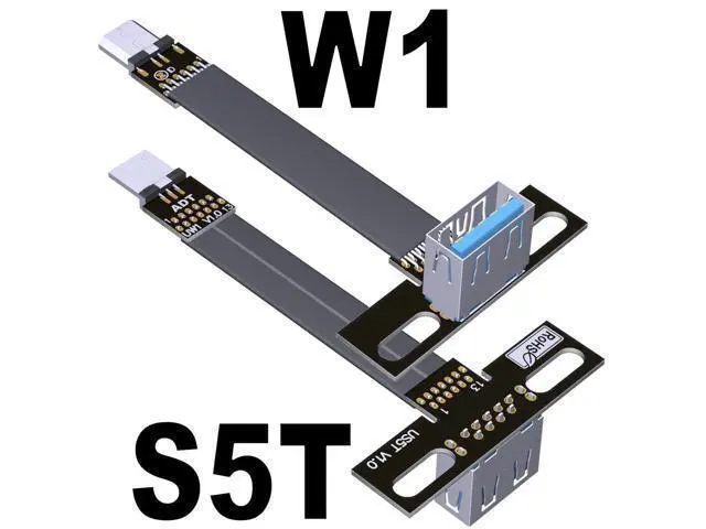 Alt view image 5 of 7 - USB 2.0 Type-A Female to Micro-B Male OTG Flat Cable (3cm, S4A-W3-R)