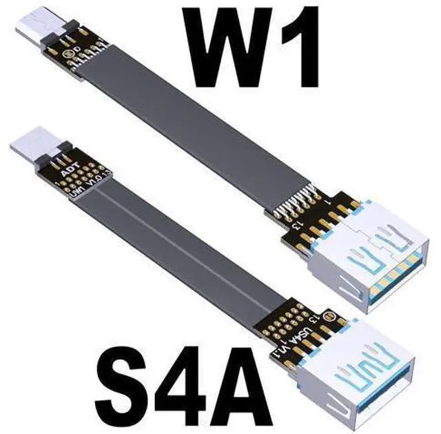 Alt view image 2 of 7 - USB 2.0 Type-A Female to Micro-B Male OTG Flat Cable (3cm, S4A-W3-R)